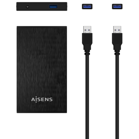 AISENS Caja Externa 2,5? ASE-2523B 9.5MM SATA a USB 3.0/USB3.1 GEN1, Negra