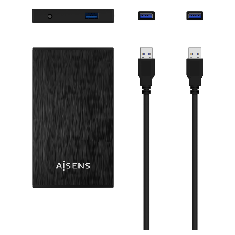 AISENS Caja Externa 2,5? ASE-2523B 9.5MM SATA a USB 3.0/USB3.1 GEN1, Negra