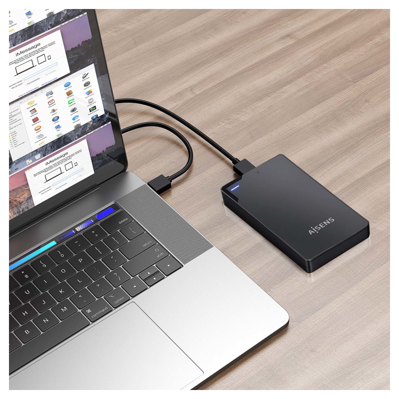 AISENS Caja Externa 2,5? 9.5mm SATA a USB 3.0/USB3.1 Gen1, Negra