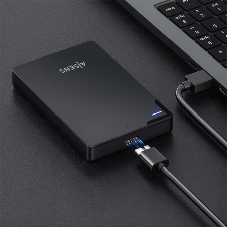 AISENS Caja Externa 2,5? 9.5mm SATA a USB 3.0/USB3.1 Gen1, Negra