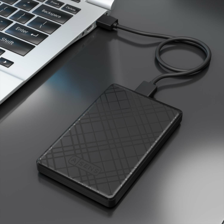 AISENS ASE-2522B caja para disco duro externo Carcasa de disco duro/SSD Negro 2.5″