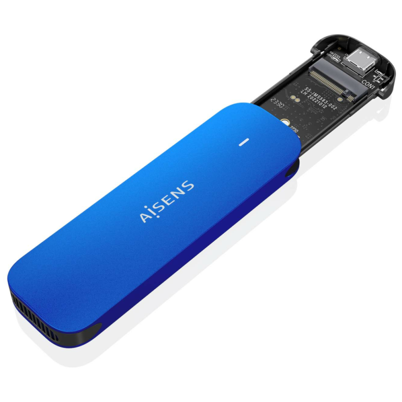 AISENS ASM2-026BLU caja para disco duro externo Caja externa para unidad de estado sólido (SSD) Azul M.2