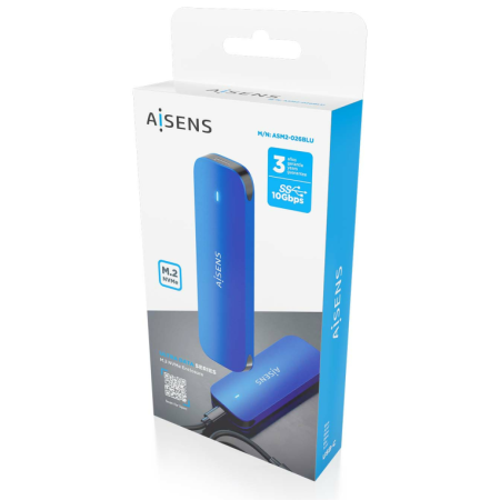 AISENS ASM2-026BLU caja para disco duro externo Caja externa para unidad de estado sólido (SSD) Azul M.2