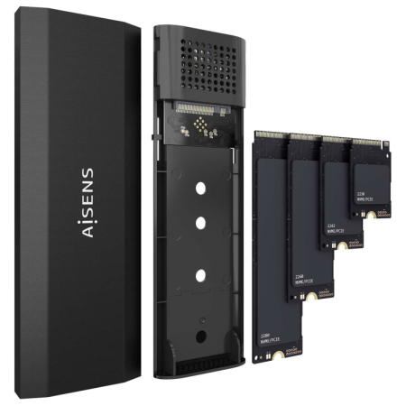 AISENS ASM2-028B caja para disco duro externo Caja externa para unidad de estado sólido (SSD) Negro