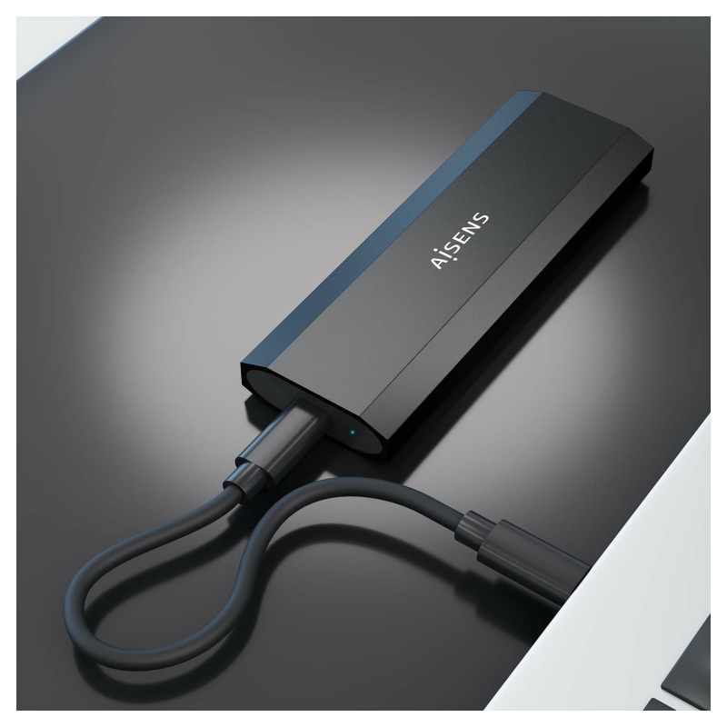 AISENS ASM2-028B caja para disco duro externo Caja externa para unidad de estado sólido (SSD) Negro