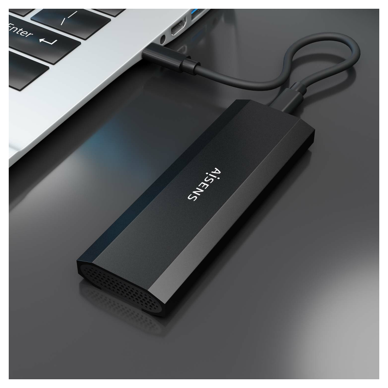 AISENS ASM2-028B caja para disco duro externo Caja externa para unidad de estado sólido (SSD) Negro