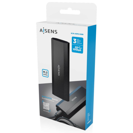 AISENS ASM2-028B caja para disco duro externo Caja externa para unidad de estado sólido (SSD) Negro