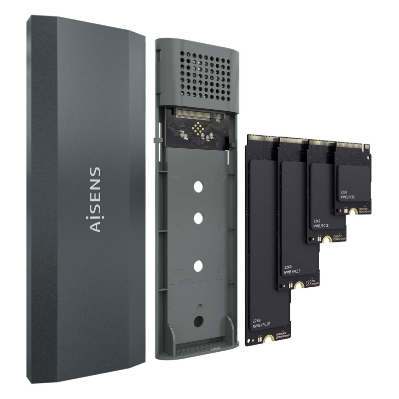 AISENS ASM2-029GR caja para disco duro externo Caja externa para unidad de estado sólido (SSD)