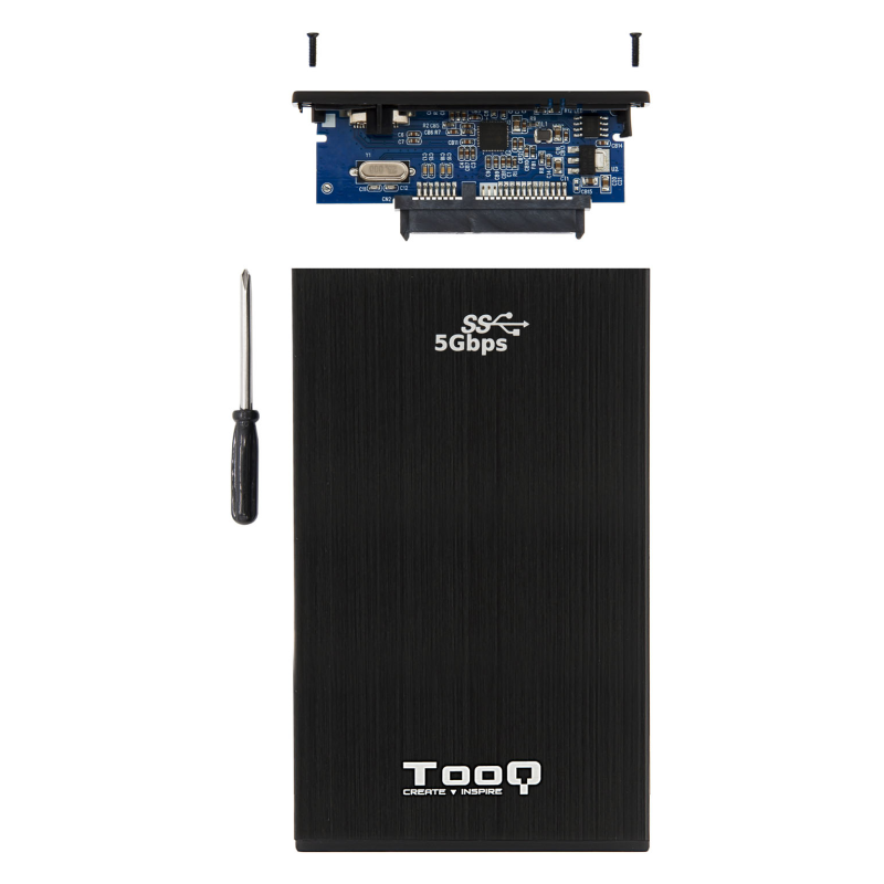 TooQ TQE-2522B caja para disco duro externo Caja de disco duro (HDD) Negro 2.5″