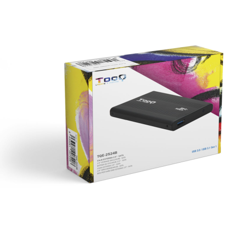 TooQ TQE-2524B caja para disco duro externo Caja de disco duro (HDD) Negro 2.5″