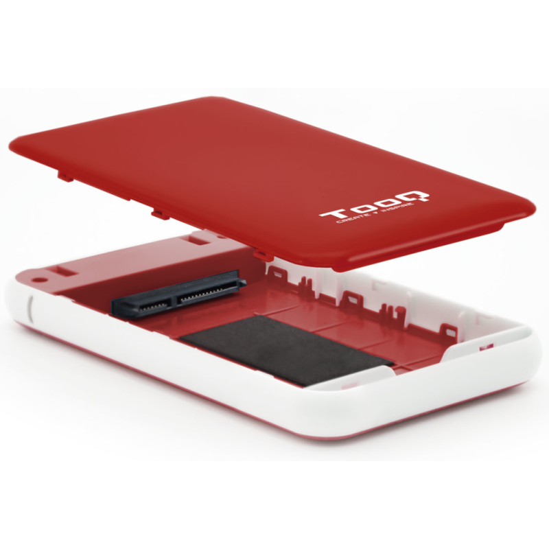 TooQ TQE-2528R caja para disco duro externo Caja externa para unidad de estado sólido (SSD) Rojo 2.5″