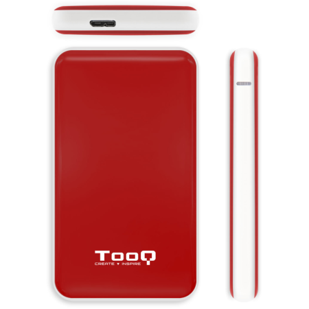 TooQ TQE-2528R caja para disco duro externo Caja externa para unidad de estado sólido (SSD) Rojo 2.5″
