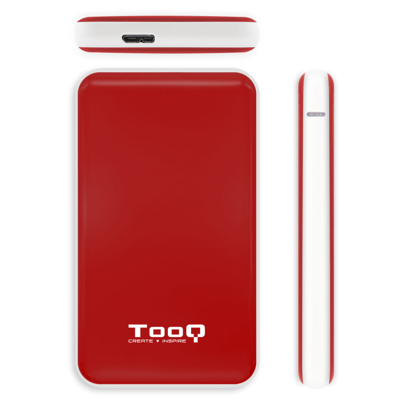 TooQ TQE-2528R caja para disco duro externo Caja externa para unidad de estado sólido (SSD) Rojo 2.5″