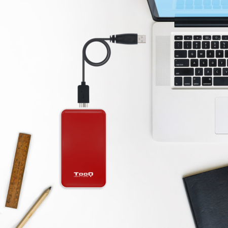 TooQ TQE-2528R caja para disco duro externo Caja externa para unidad de estado sólido (SSD) Rojo 2.5″