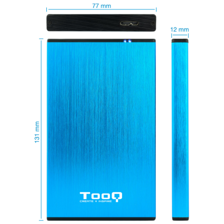 TooQ TQE-2527BL caja para disco duro externo Caja de disco duro (HDD) Negro, Azul 2.5″