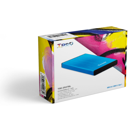 TooQ TQE-2527BL caja para disco duro externo Caja de disco duro (HDD) Negro, Azul 2.5″