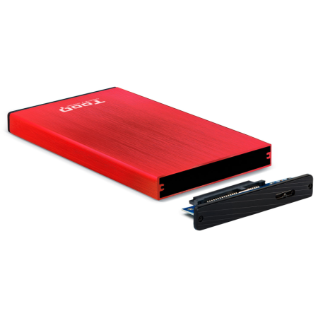 TooQ TQE-2527R caja para disco duro externo Caja de disco duro (HDD) Negro, Rojo 2.5″