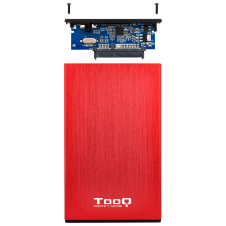 TooQ TQE-2527R caja para disco duro externo Caja de disco duro (HDD) Negro, Rojo 2.5″