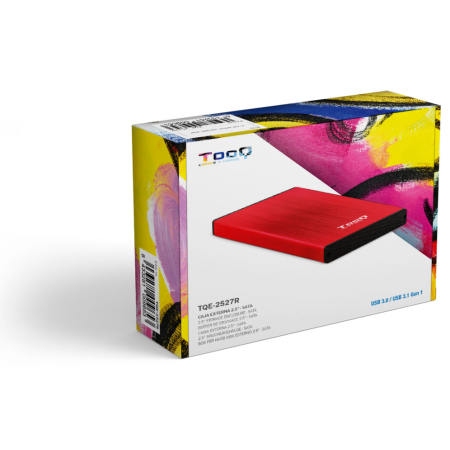 TooQ TQE-2527R caja para disco duro externo Caja de disco duro (HDD) Negro, Rojo 2.5″