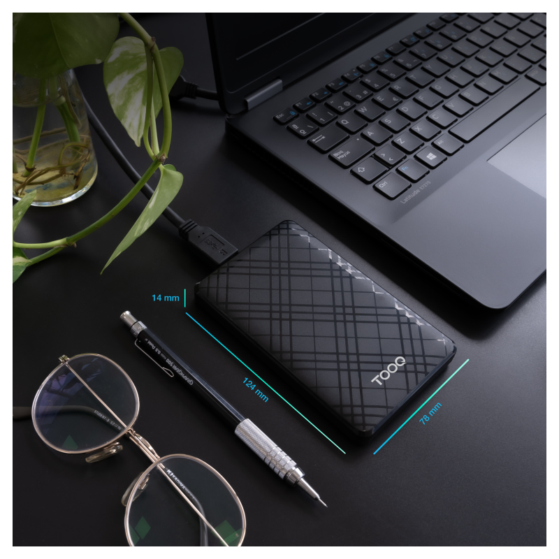 TooQ Caja Externa para Discos de 2,5” HDD/SSD, Negro
