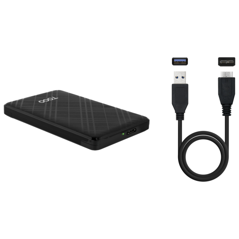 TooQ Caja Externa para Discos de 2,5” HDD/SSD, Negro