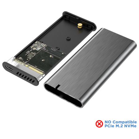 AISENS Caja Externa M.2 (NGFF) ASM2-007GRY SATA A USB3.1 Gen1, Gris