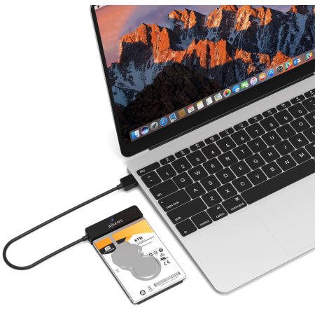 AISENS Adaptador SATA a USB-A USB3.0/USB3.1 Gen1 para Discos Duros 2.5?, Negro