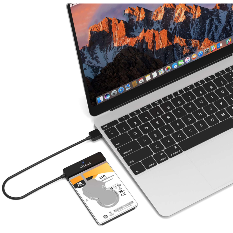 AISENS Adaptador SATA a USB-A USB3.0/USB3.1 Gen1 para Discos Duros 2.5?, Negro