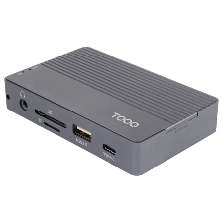 TooQ Caja externa para SSD M.2 NVMe/SATA + HUB USB-C 3.2 Gen2 con 2x USB-A 3.1 + 1x USB-A 2.0 + USB-C 3.2 Gen2 + HDMI 2.0 + RJ45