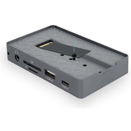 TooQ Caja externa para SSD M.2 NVMe/SATA + HUB USB-C 3.2 Gen2 con 2x USB-A 3.1 + 1x USB-A 2.0 + USB-C 3.2 Gen2 + HDMI 2.0 + RJ45