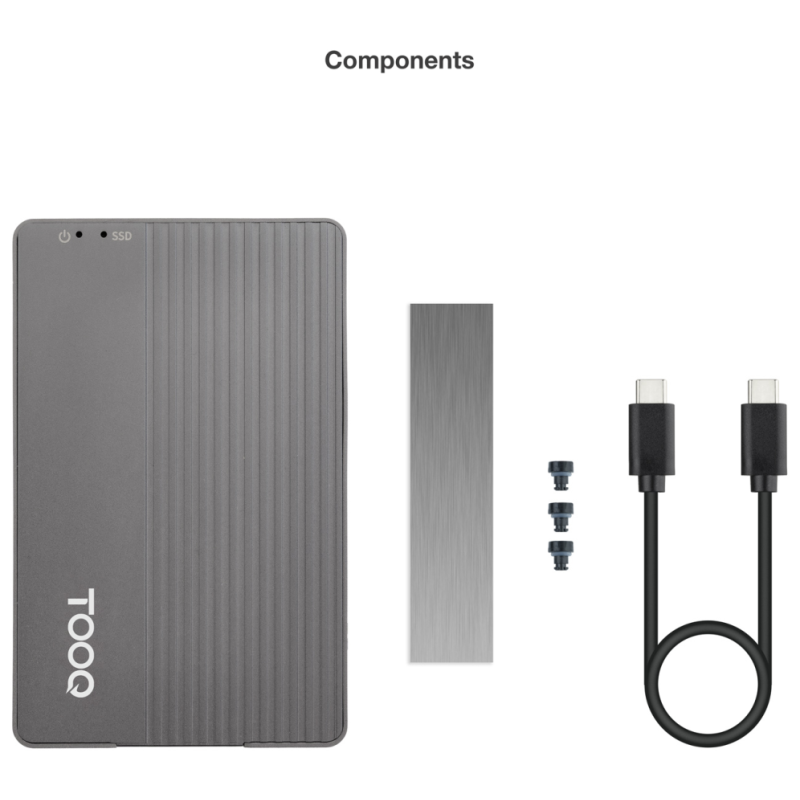 TooQ Caja externa para SSD M.2 NVMe/SATA + HUB USB-C 3.2 Gen2 con 2x USB-A 3.1 + 1x USB-A 2.0 + USB-C 3.2 Gen2 + HDMI 2.0 + RJ45