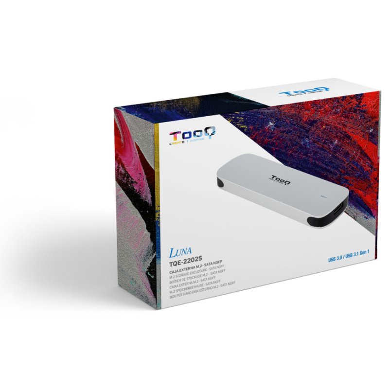 TooQ Caja Externa para SSD M.2 NGFF, Plata