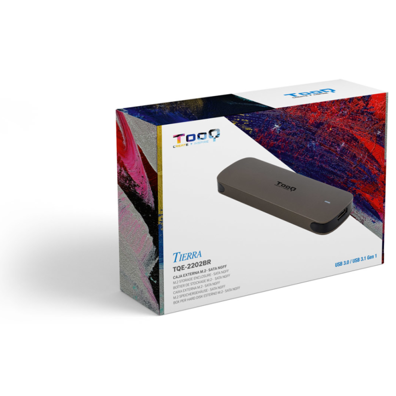 TooQ Caja Externa para SSD M.2 NGFF, Marrón