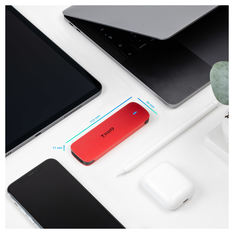 TooQ Caja externa para SSD M.2 NVMe, Rojo