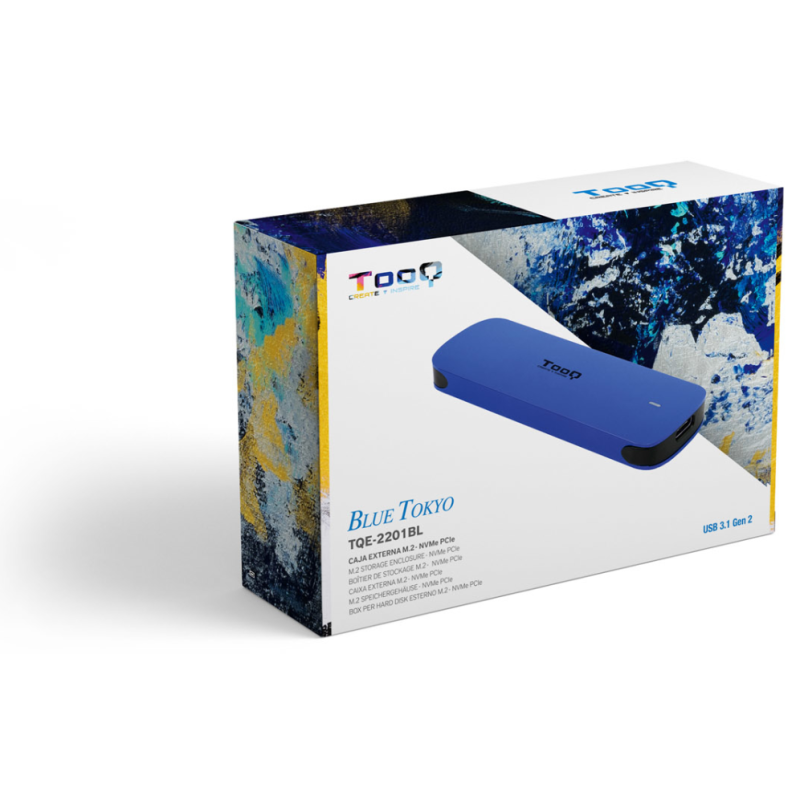 TooQ Caja externa para SSD M.2 NVMe, Azul