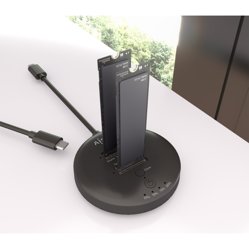 AISENS ASDS-2M2N05-BK base de conexión para disco duro USB 3.2 Gen 2 (3.1 Gen 2) Type-C