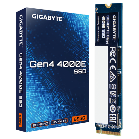 GIGABYTE Gen4 4000E 500 GB M.2 PCI Express 4.0 NVMe 3D NAND
