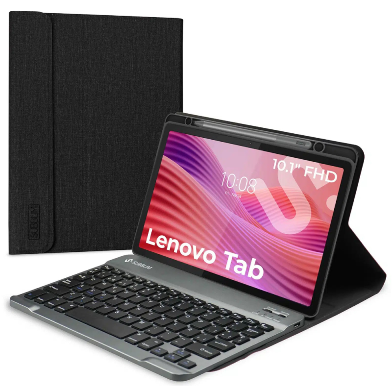 SUBBLIM Funda Tablet Keytab Pro BT Compatible con Lenovo Tab 2025 Negro Teclado BT Bater