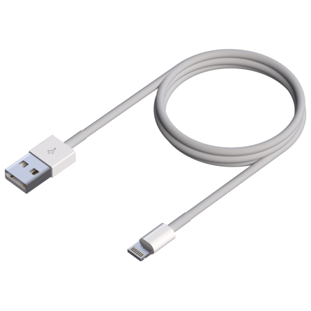 AISENS Cable Lightning A USB 2.0, Lightning/M-USB A/M, Blanco, 0.5 m