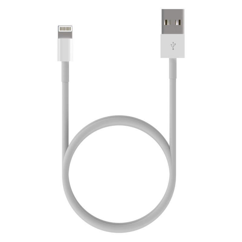 AISENS Cable Lightning A USB 2.0, Lightning/M-USB A/M, Blanco, 0.5 m