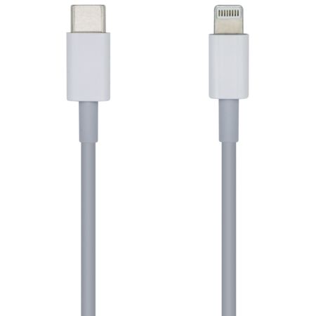 AISENS Cable USB 2.0 USB-? A Lightning PD 2A, Lightning/M-USB-?/M, Blanco, 1.0m