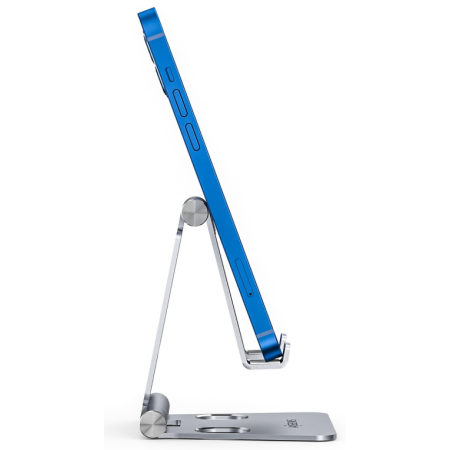 AISENS Soporte De Sobremesa Tamaño M Ajustable (2 Pivotes) Para Movil / Tablet, Plata