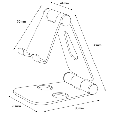 AISENS Soporte De Sobremesa Tamaño M Ajustable (2 Pivotes) Para Movil / Tablet, Plata