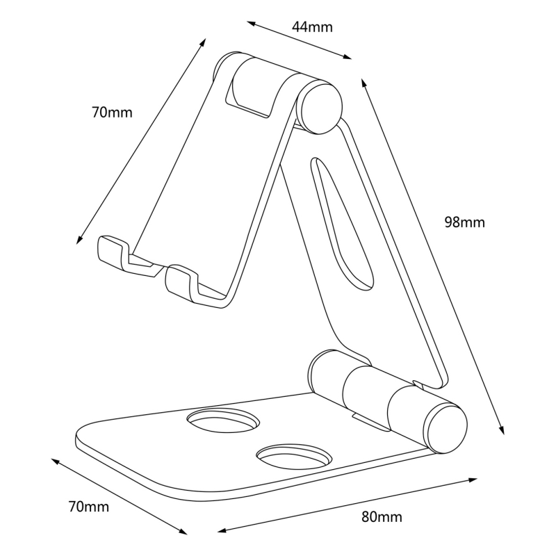 AISENS Soporte De Sobremesa Tamaño M Ajustable (2 Pivotes) Para Movil / Tablet, Plata