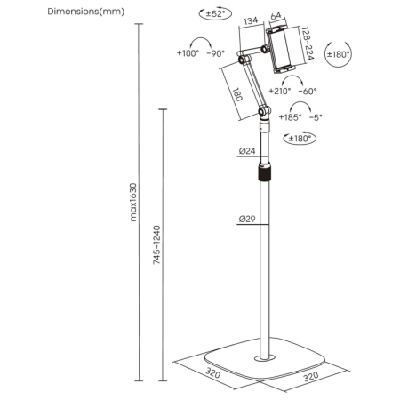 AISENS MSF3P-301 soporte Soporte pasivo Teléfono móvil/smartphone, Tablet/UMPC