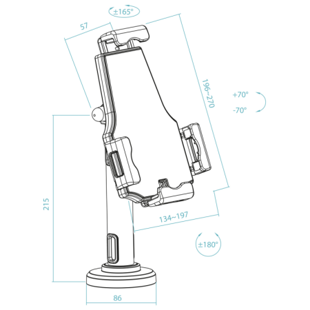 TooQ TQTDS0812 soporte Soporte para tableta Tablet/UMPC Negro