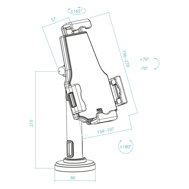 TooQ TQTDS0812 soporte Soporte para tableta Tablet/UMPC Negro