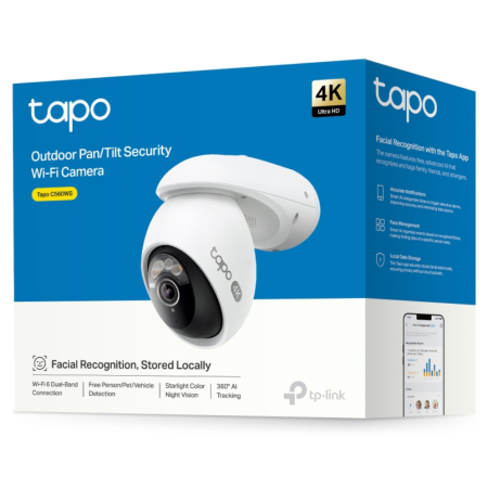 TP-Link Tapo TC46 cámara de vigilancia Esférico Cámara de seguridad IP Interior y exterior 3840 x 2160 Pixeles Techo/Pared/Poste