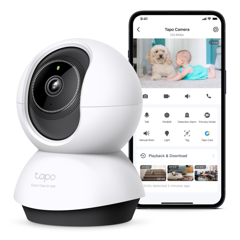 TP-Link Tapo TC74 cámara de vigilancia Bombilla Cámara de seguridad IP Interior 2880 x 1620 Pixeles Techo/Escritorio