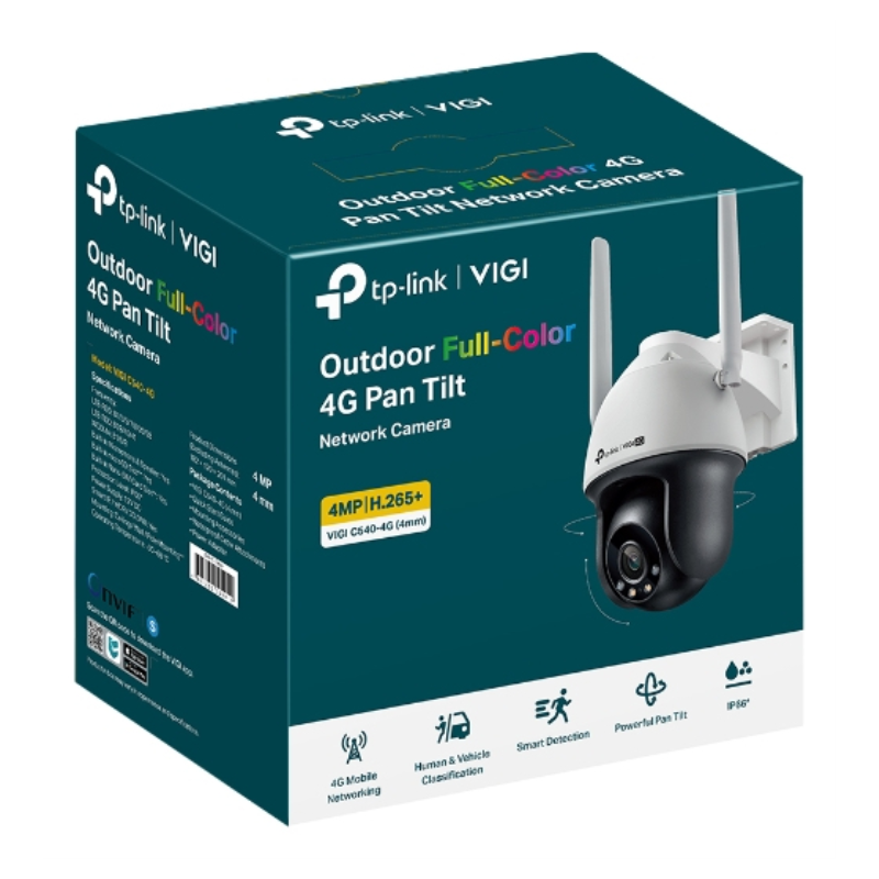 TP-Link VIGI C540-4G Torreta Cámara de seguridad IP Interior y exterior 2560 x 1440 Pixeles Techo/pared
